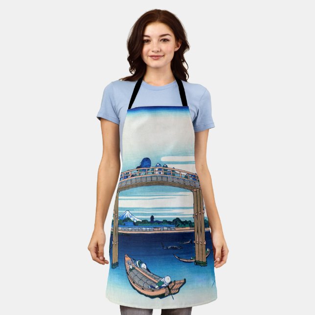 Katsushika Hokusai - Under Mannen Bridge, Fukagawa Apron (Worn)