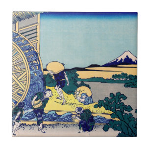 Katsushika Hokusai - Watermill at Onden Tile