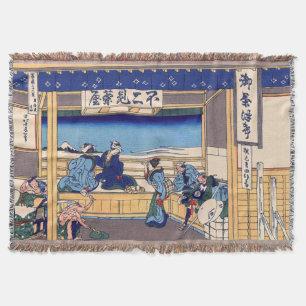 Katsushika Hokusai - Yoshida on the Tokaido Throw Blanket