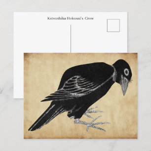 Katsushika Hokusai's Crow  1814 Postcard