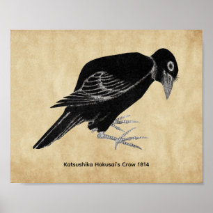 Katsushika Hokusai's Crow 1814 Poster