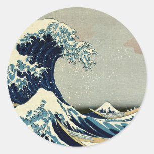 Katsushika Hokusai's The Great Wave off Kanagawa Classic Round Sticker