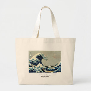 Katsushika Hokusai's The Great Wave off Kanagawa Large Tote Bag