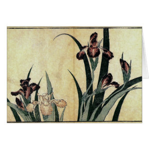 Katsushika Hokusai's Ukiyo-e Woodcut Print: Irises