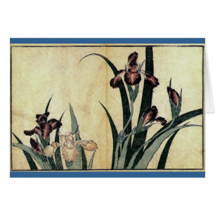 Katsushika Hokusai's Ukiyo-e Woodcut Print: Irises