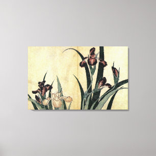 Katsushika Hokusai's Ukiyo-e Woodcut Print: Irises Canvas Print
