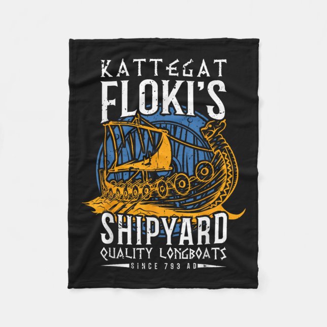 Kattegat Flokis Shipyard - Nordic Mythology &amp;  Fleece Blanket (Front)