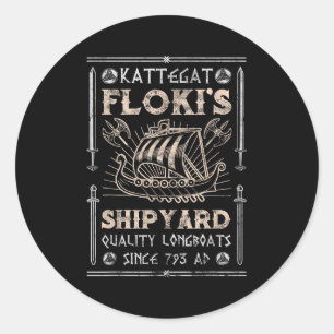 Kattegat Flokis Shipyard Nordic Mythology Viking  Classic Round Sticker