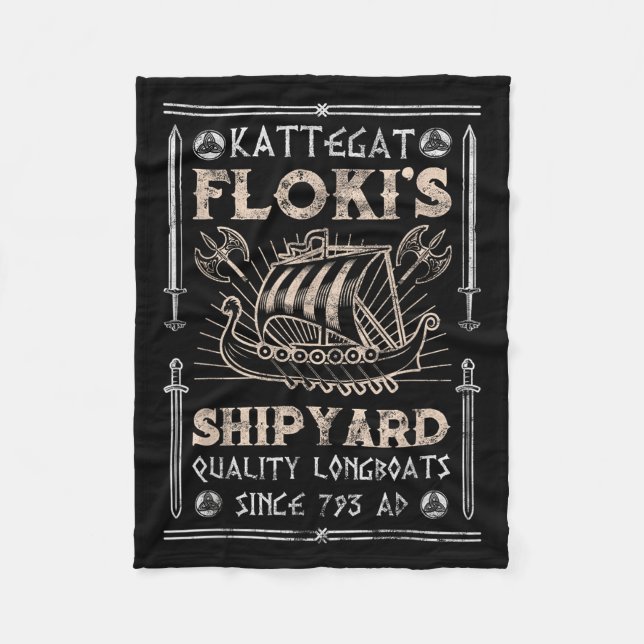 Kattegat Flokis Shipyard Nordic Mythology Viking  Fleece Blanket (Front)