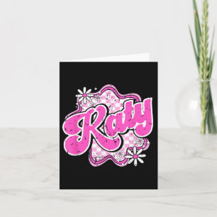 Katy Chequered Flower Groovy I Love Katy 80's Vint Card
