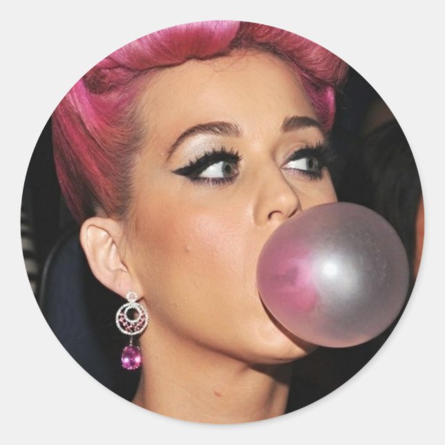 Katy Perry Bubble Gum Classic Round Sticker (Front)