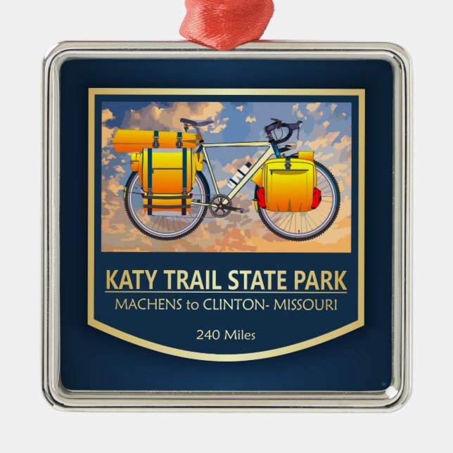 Katy Trail (bike2)2 Metal Tree Decoration (Front)