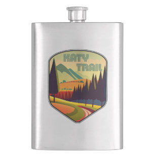 Katy Trail Missouri Colours Hip Flask