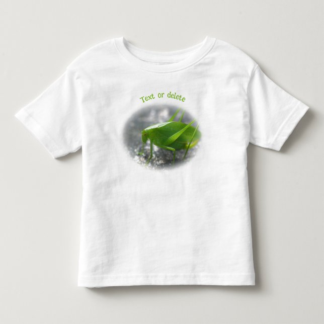 Katydid Grasshopper Nature Personalized Toddler T-Shirt (Front)