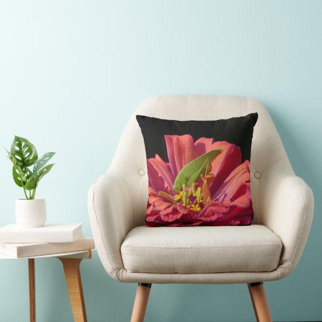 Katydid on Zinnia Cushion (Chair)