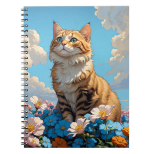 Katze mit Blumen Notebook