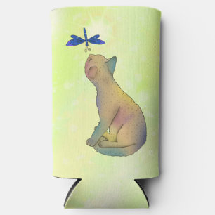 Katze und blaue Libelle Seltzer Can Cooler