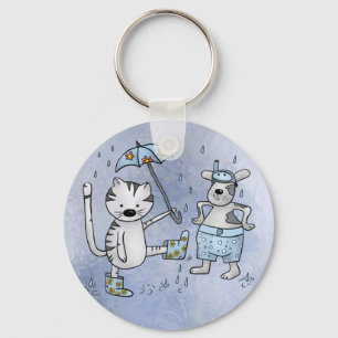 Katze und Hund Key Ring