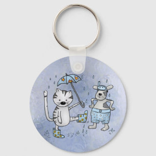 Katze und Hund Key Ring