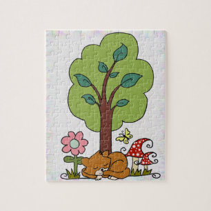 Katze unterm Baum Jigsaw Puzzle