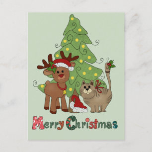 Katzenweihnachten Holiday Postcard