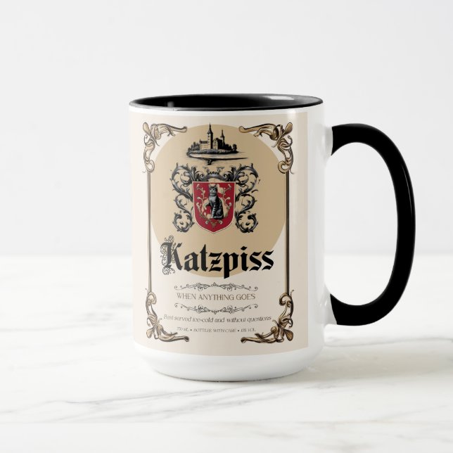 Katzpiss Mug – German Parody Wine Label (Right)
