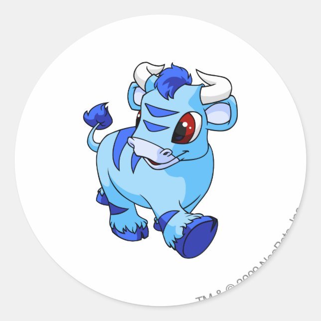 Kau Blue Classic Round Sticker (Front)