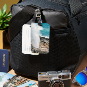 Kauai Aqua Ocean Spouting Horn Poipu Luggage Tag