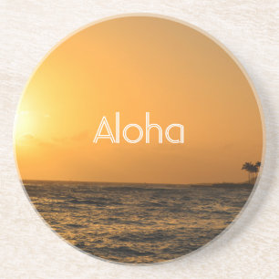 Kauai Beach Ocean Sunset (my photography) Coaster