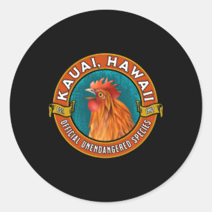 Kauai Chicken Official Unendangered Species Classic Round Sticker