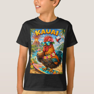 Kauai Chicken Rooster Coffee Coconut In Hawaii  T-Shirt