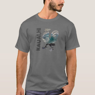 Kauai Chicken Rooster Hawaii Surf Wave Design T-Shirt
