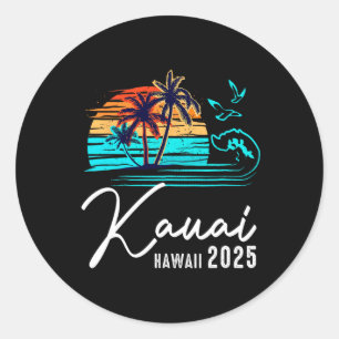 Kauai Hawaii 2025 Summer Vacation Matching Family Classic Round Sticker