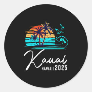 Kauai Hawaii 2025 Summer Vacation Matching Family Classic Round Sticker