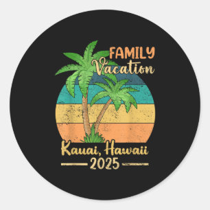 Kauai Hawaii Beach Family Vacation 2025 Summer  Classic Round Sticker