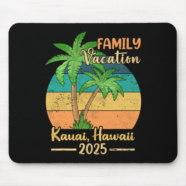 Kauai Hawaii Beach Family Vacation 2025 Summer  Mouse Mat (Front)
