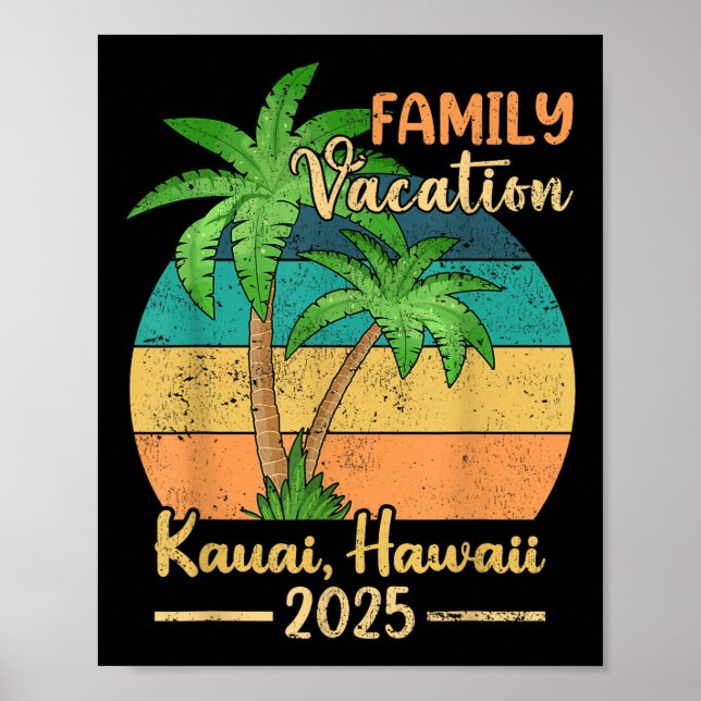 Kauai Hawaii Beach Family Vacation 2025 Summer  Poster (Front)