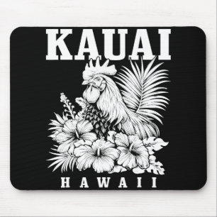 Kauai Hawaii Chicken Hawaiian Hibiscus Flowers Vin Mouse Mat