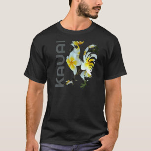 Kauai Hawaii Chicken Rooster Flower Vintage Tropic T-Shirt