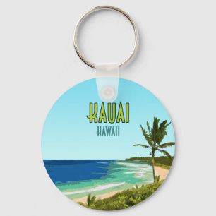 Kauai Hawaii Coast Beach Vintage Key Ring
