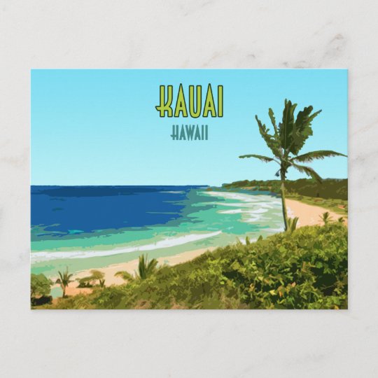 Kauai Hawaii Coast Beach Vintage Postcard Zazzle.co.uk