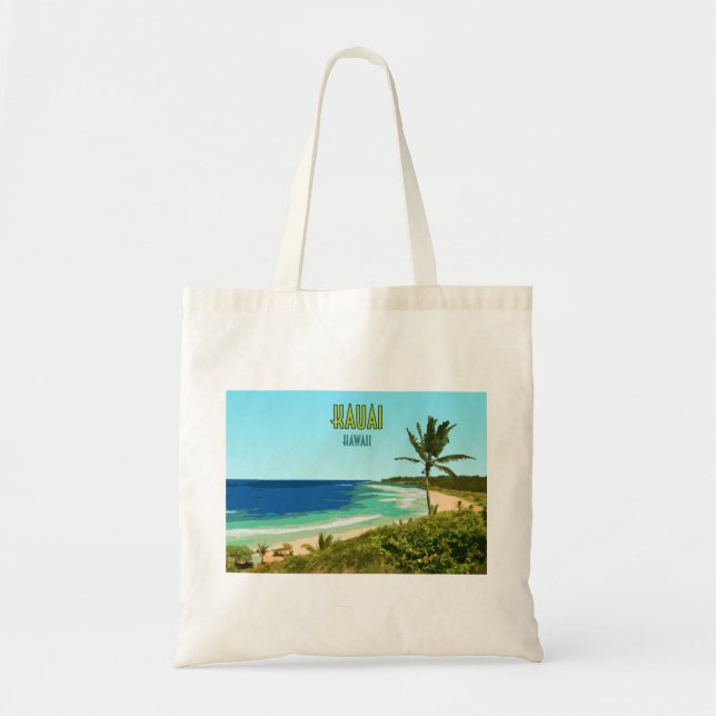 Kauai Hawaii Coast Beach Vintage Tote Bag (Front)
