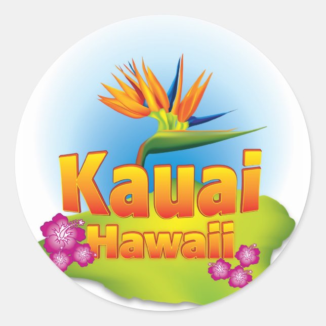 Kauai, Hawaii Desgin Classic Round Sticker (Front)