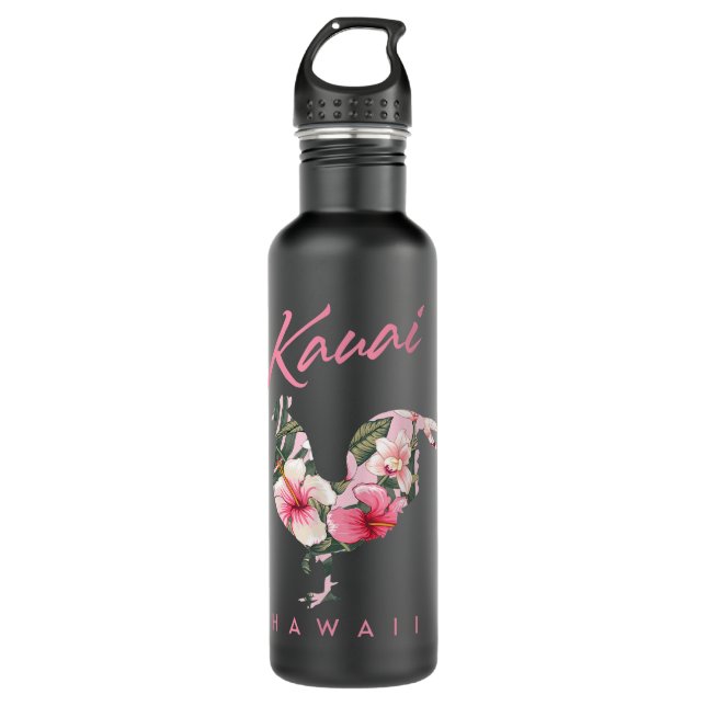 Kauai Hawaii Flower Hibiscus Chicken Lover Souveni 710 Ml Water Bottle (Front)