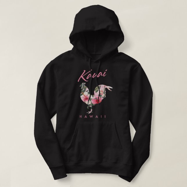 Kauai Hawaii Flower Hibiscus Chicken Lover Souveni Hoodie (Design Front)