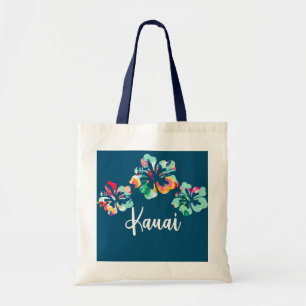 Kauai Hawaii Hawaiian Hibiscus Flower Surfer Tote Bag