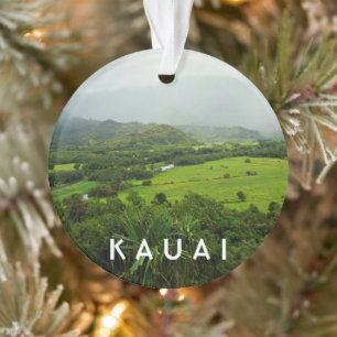 Kauai, Hawaii Landscape 2 Photo & Text Ornament