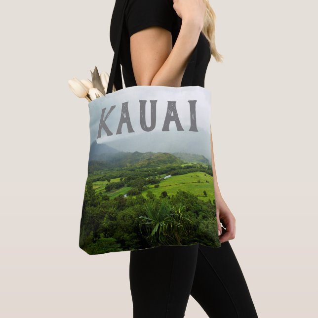 Kauai, Hawaii Landscape Scene Tote Bag (Close Up)