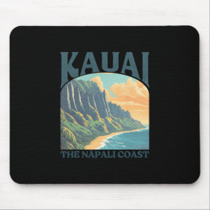 Kauai Hawaii Na Pali Coast Vintage Beach Mouse Mat