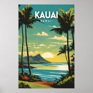 Kauai Hawaii Nostalgic Vintage Poster